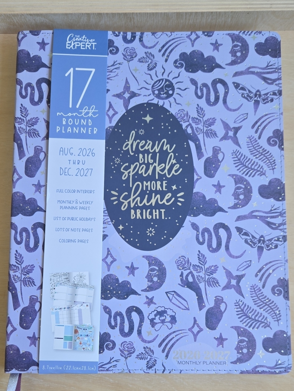 Creative Expert 17-Month Lavender Planner - "Dream Big Sparkle" NEW